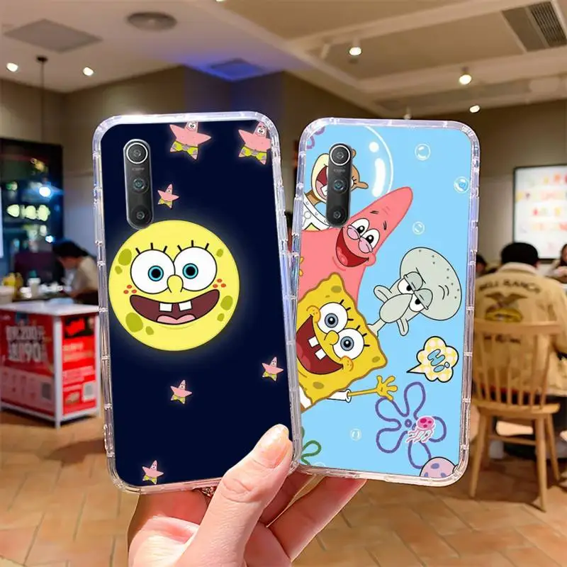 

Cartoon Sponges Cute Bobbb Phone Case For Samsung S20 S21 Note20 A71 A30s A52 Plus Ultra lite Transparent Nax Fundas Cover