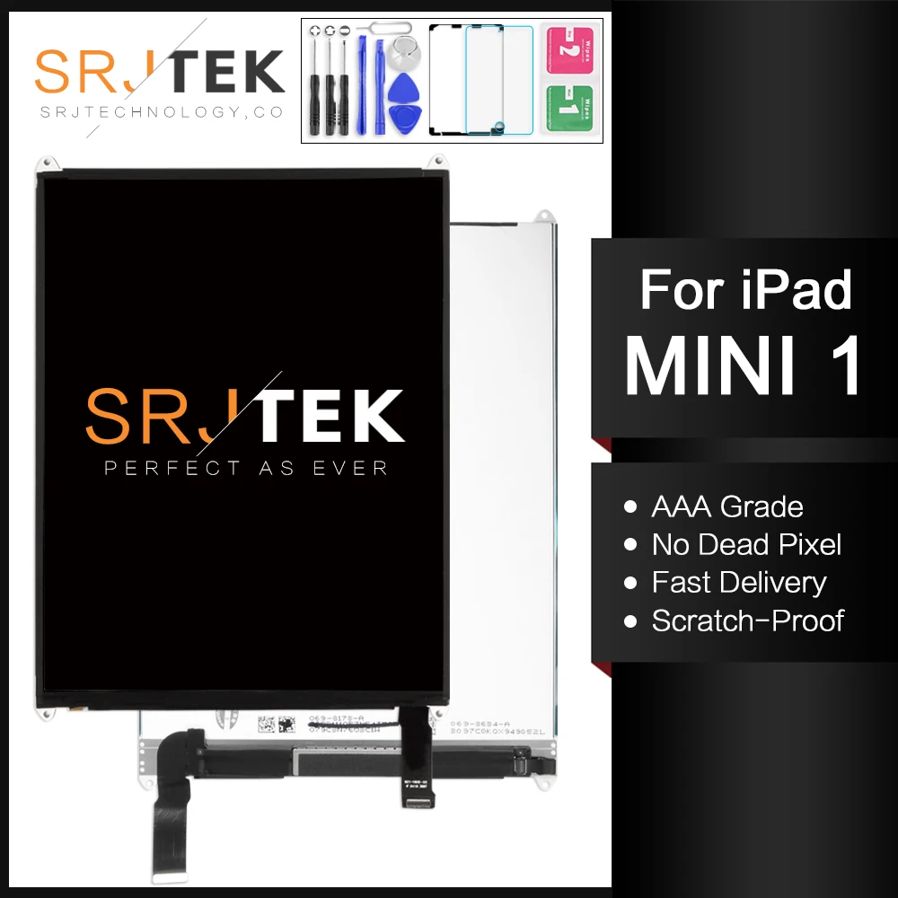 Без битых пикселей ЖК-дисплей для iPad Mini 1 mini1 A1432 A1454 A1455 ЖК-дисплей Дисплей матрица Экран планшетный ПК с складным дизайном, Ремонт Замена для iPad Mini