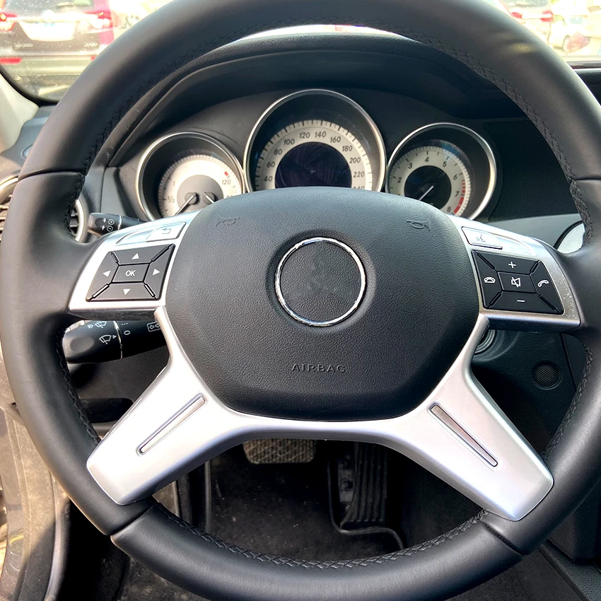 

For Mercedes Benz C E GLK CLS M Class W204 W212 Steering Wheel ABS Trim Cover Stickers Accessories Car Styling