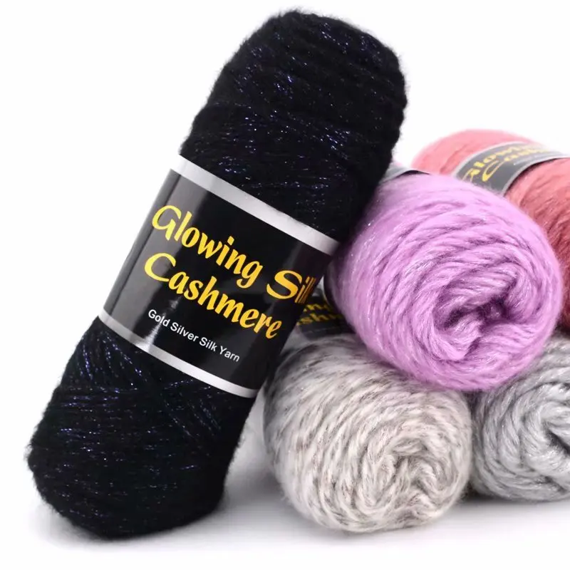 

3pcs Bright Silk Alpaca Wool Thread Group Hand-woven Hat Scarf Knitted Sweater Coat Stick Needle and Thread Boutique