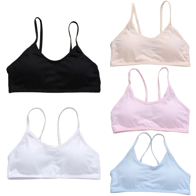 Нижнее белье для девочек подростков мягкий хлопковый бюстгальтер спортивный