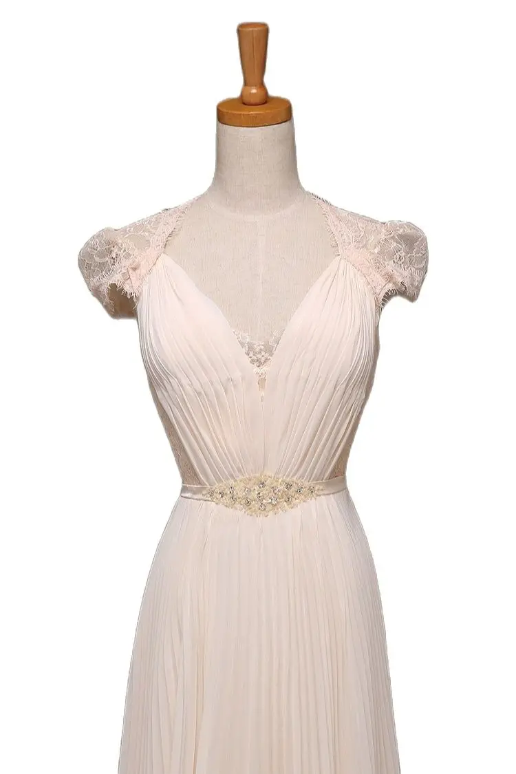 Saudi Arabia A-Line Short Sleeves V-Neck Floor-Length Plus Size Mother of the Bride Dress Beading Sashes 2021 Evening dresses | Свадьбы и