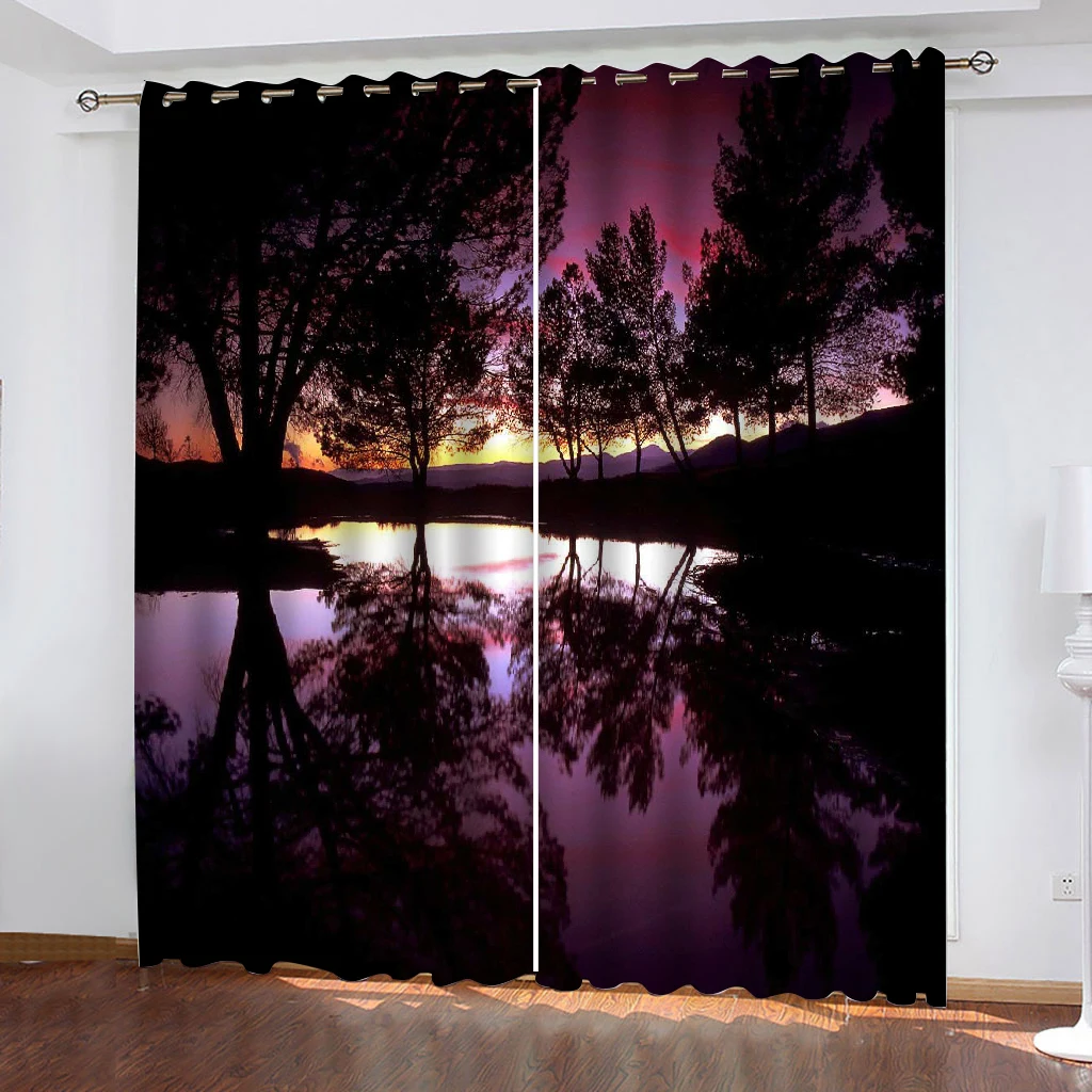 

Fashion Customized 3D Curtains High quality custom 3d curtain fabric nature scenery landscape curtains