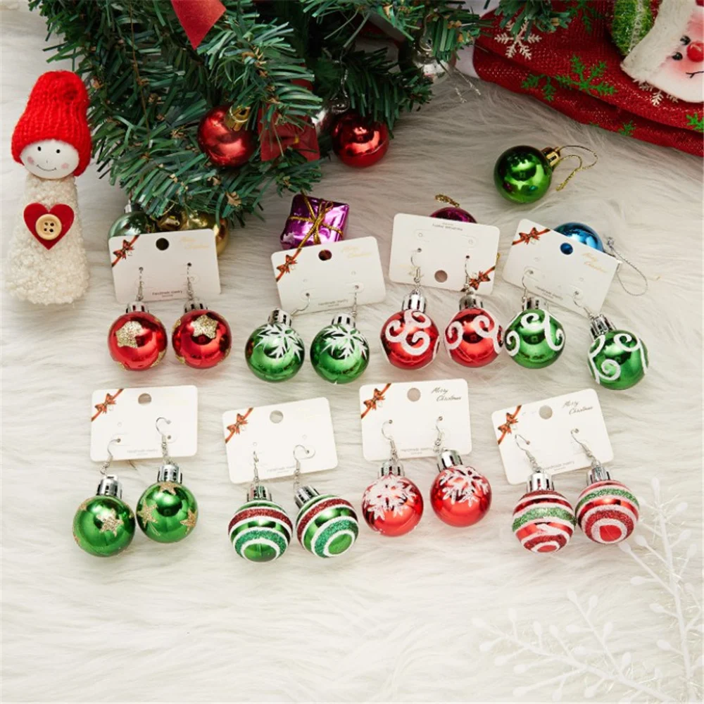 

Fashion Christmas Earrings Creative Christmas Bulb Piercing Earring For Women Festival Gift Jewelry Colorful Ball Earring