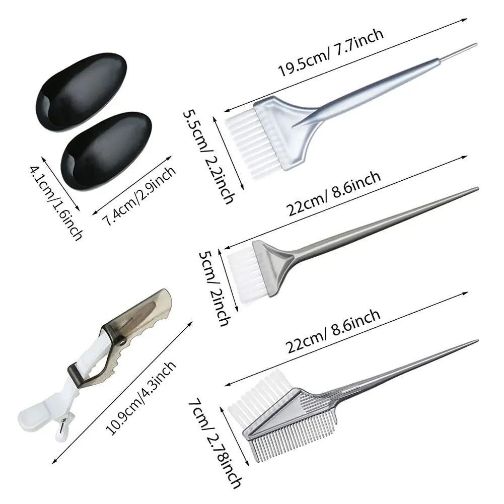 

20PCS Colouring Mixing Brush Bowl Hair Dye Tool Kit Hair Tinting Applicator Styling Coloring Hairdressing Hiar Styling Tools