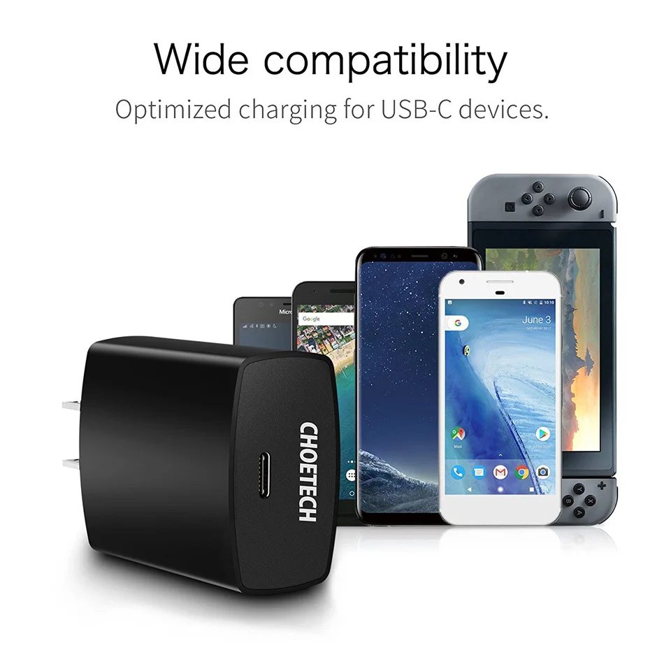 CHOETECH быстрое зарядное устройство usb type-C зарядное устройство PD 18 Вт Зарядное устройство для мобильного телефона для iPhone X XS 11 Pro Max зарядное устройство Xiaomi Phone PD зарядное устройство