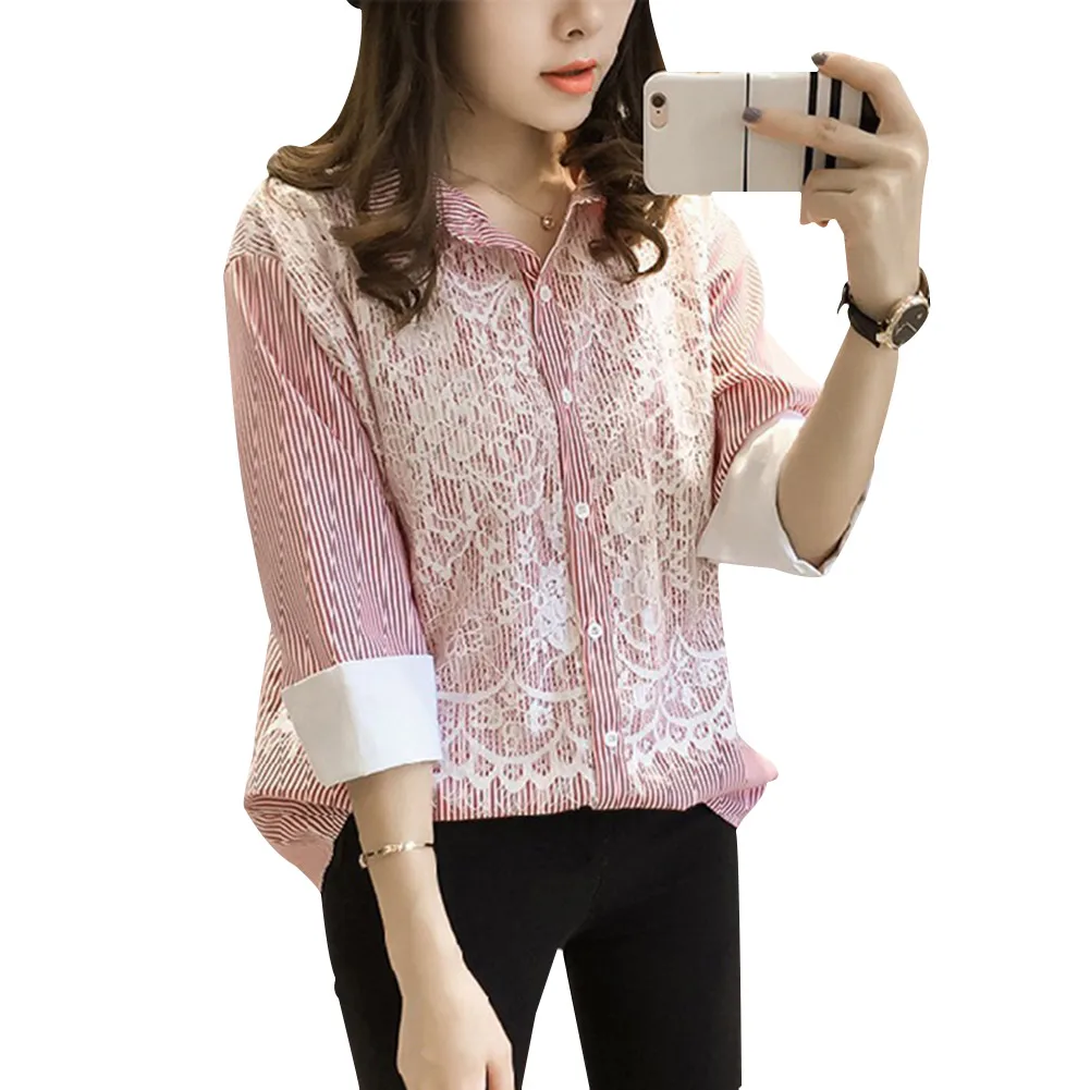 Женский свободный офисный базовый топ с отложным воротником HSJ88 |