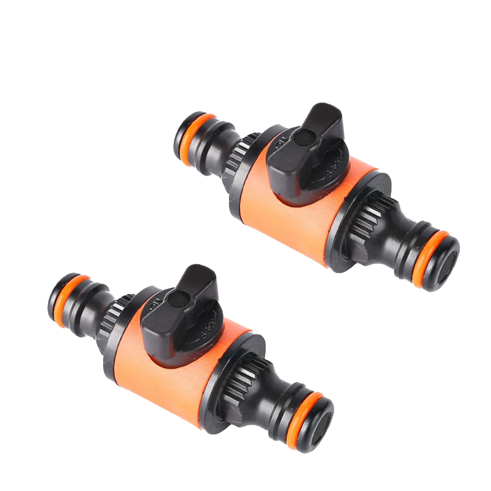 

2PC Garden Hose Pipe In-Line Faucet Tap Shut Off Valve Fitting Watering Irrigation Connector 16mm Quick Coupler Orange