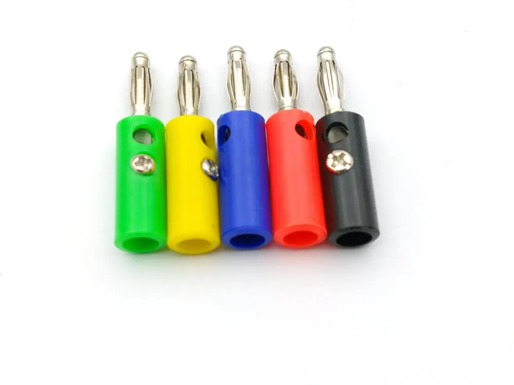 250 шт. 5 цветов 4 мм Штекерный разъем типа банан|plug 4mm|plug bananaplug l |