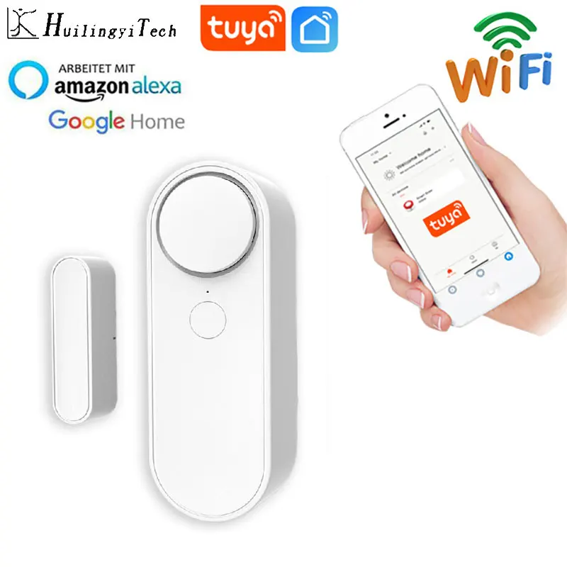 Tuya Smart WiFi Door Sensor Door Open Closed Detectors Home Alarm Compatible With Alexa Google Home Tuya APP