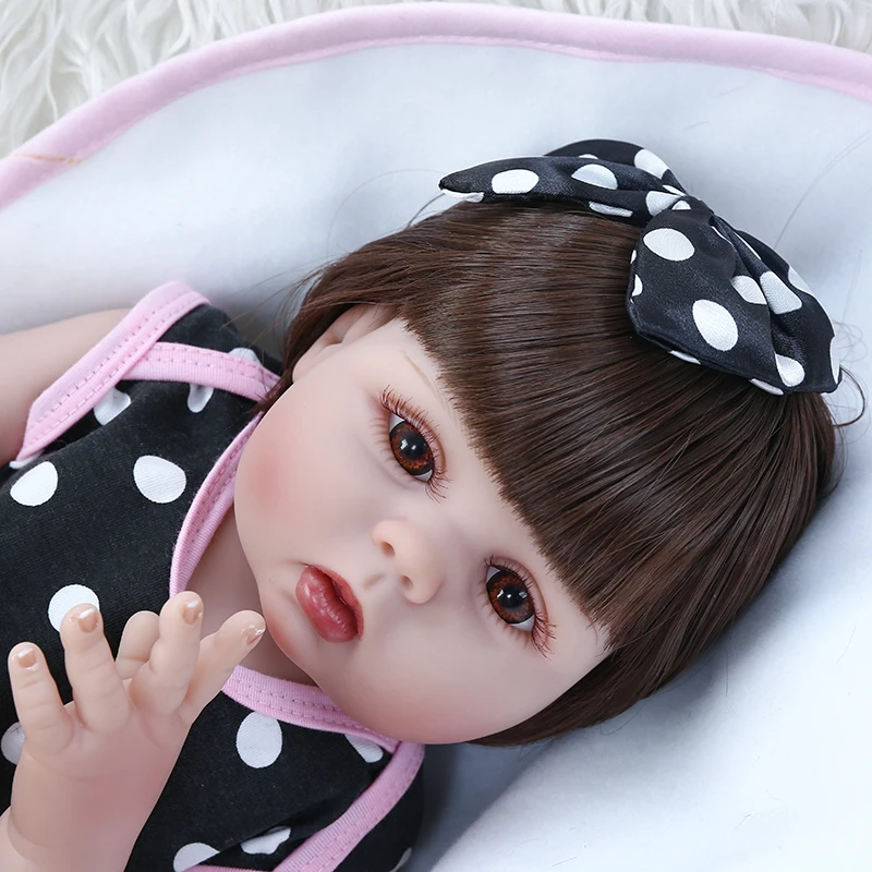 48 см Bebe Кукла Reborn Малыш Девочка большие глаза сладкое лицо очень мягкая гибкая
