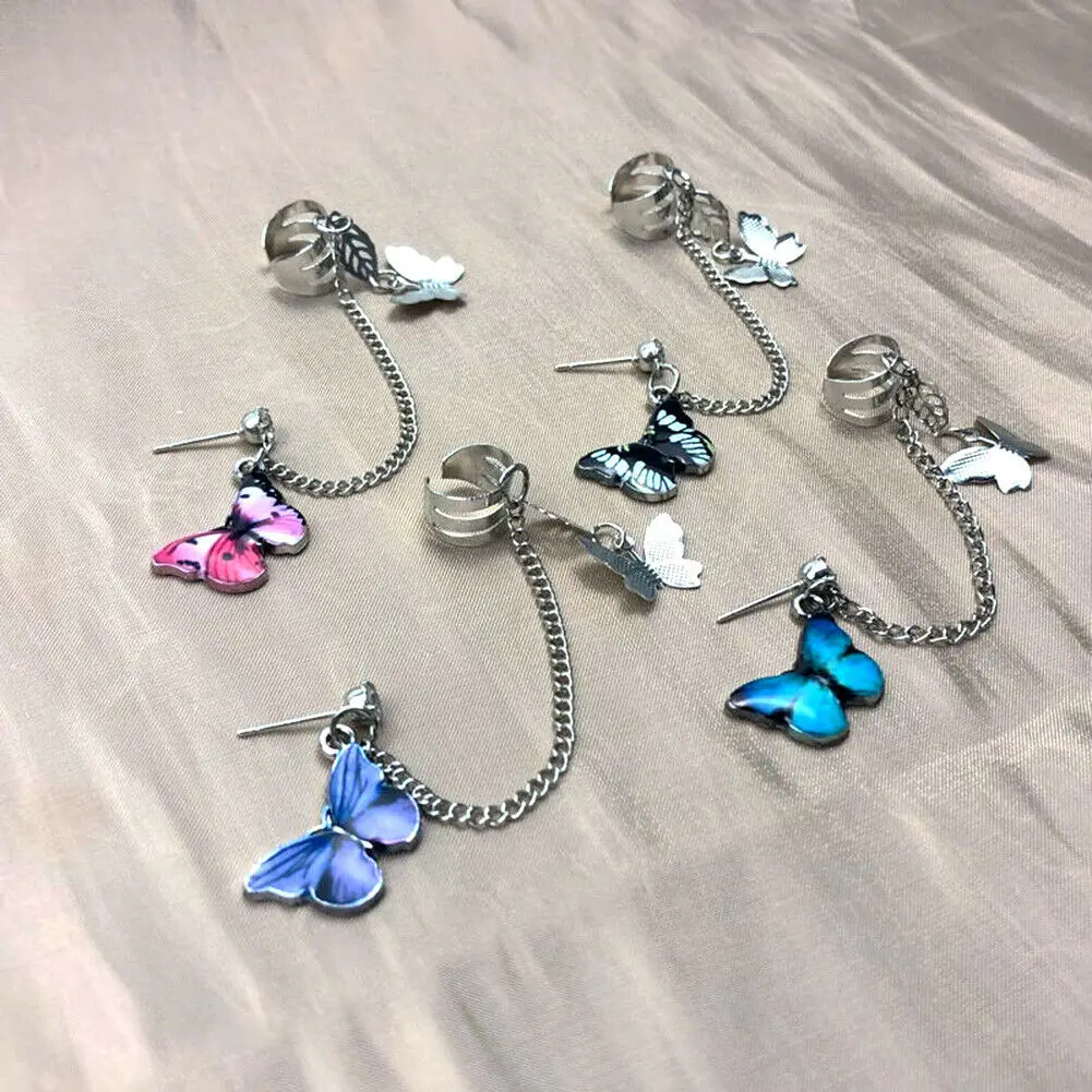 Шикарные геометрические серьги бабочки клипсы манжеты для ушей металлические