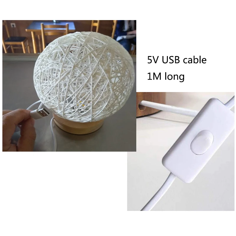 Креативная настольная лампа ручной вязки абажур деревянная Лунная USB спальня