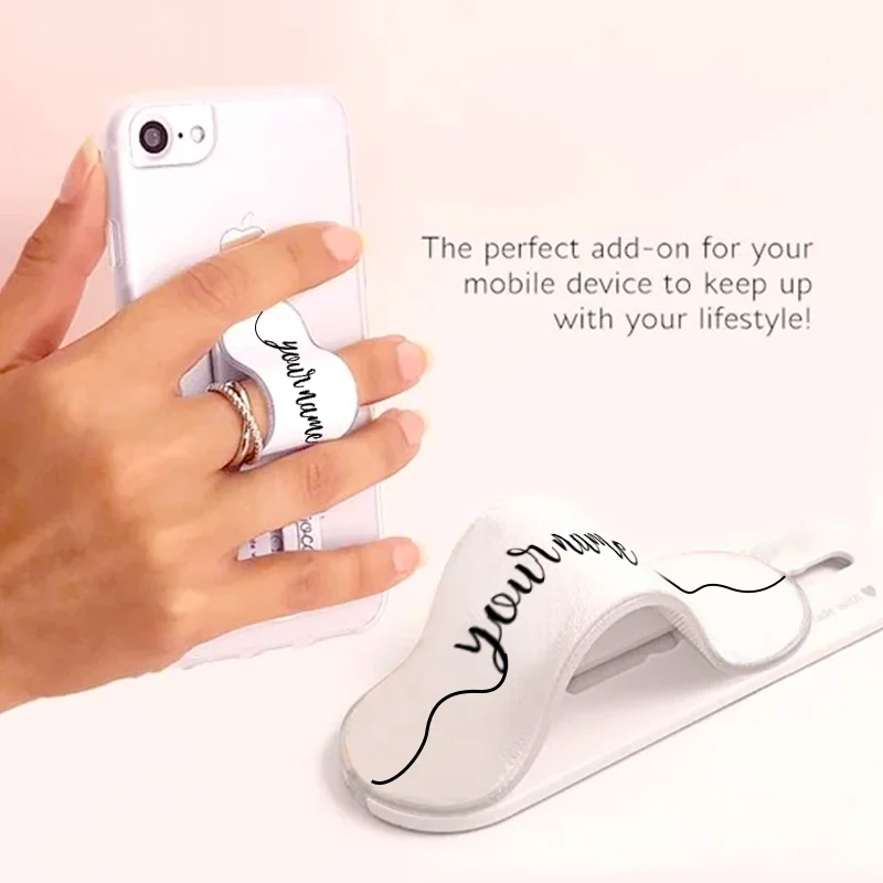 Пользовательское имя наручный браслет рукоятка для пальца держатель мобильного