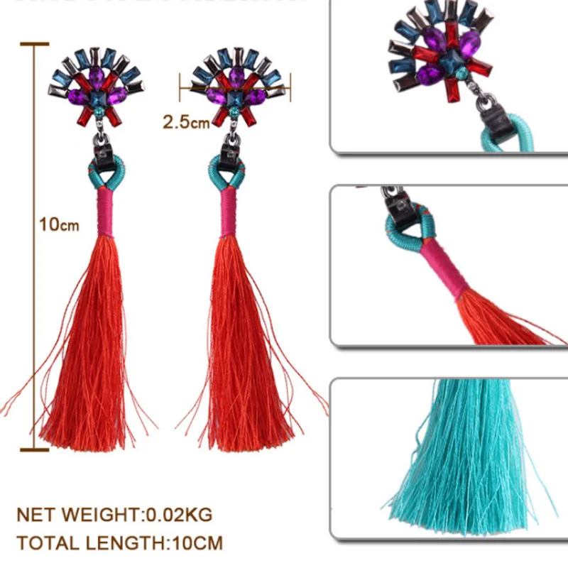 Женские богемные висячие серьги с бахромой модные длинные в Ретро этническом