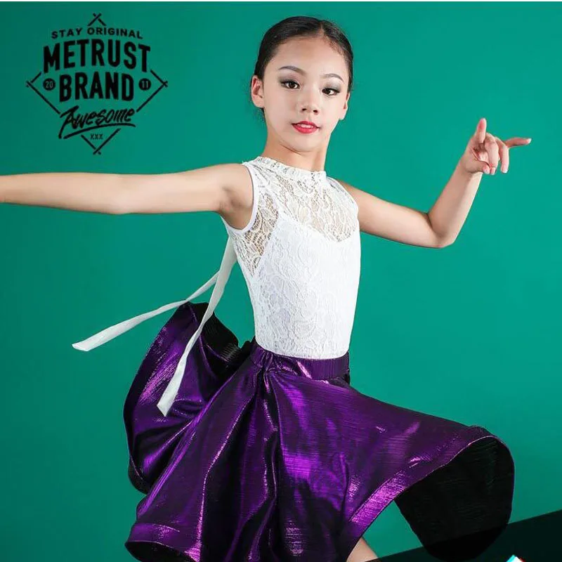 Детские кружевные Блестки для латиноамериканских танцев бальных девочек Самба