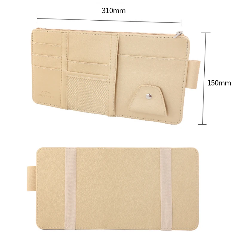 Car Sun Visor Storage Pocket Leather Sunshade Organizer Clip Card Glasses Pen Cash Holder Stowing Tidying Accessories | Автомобили и