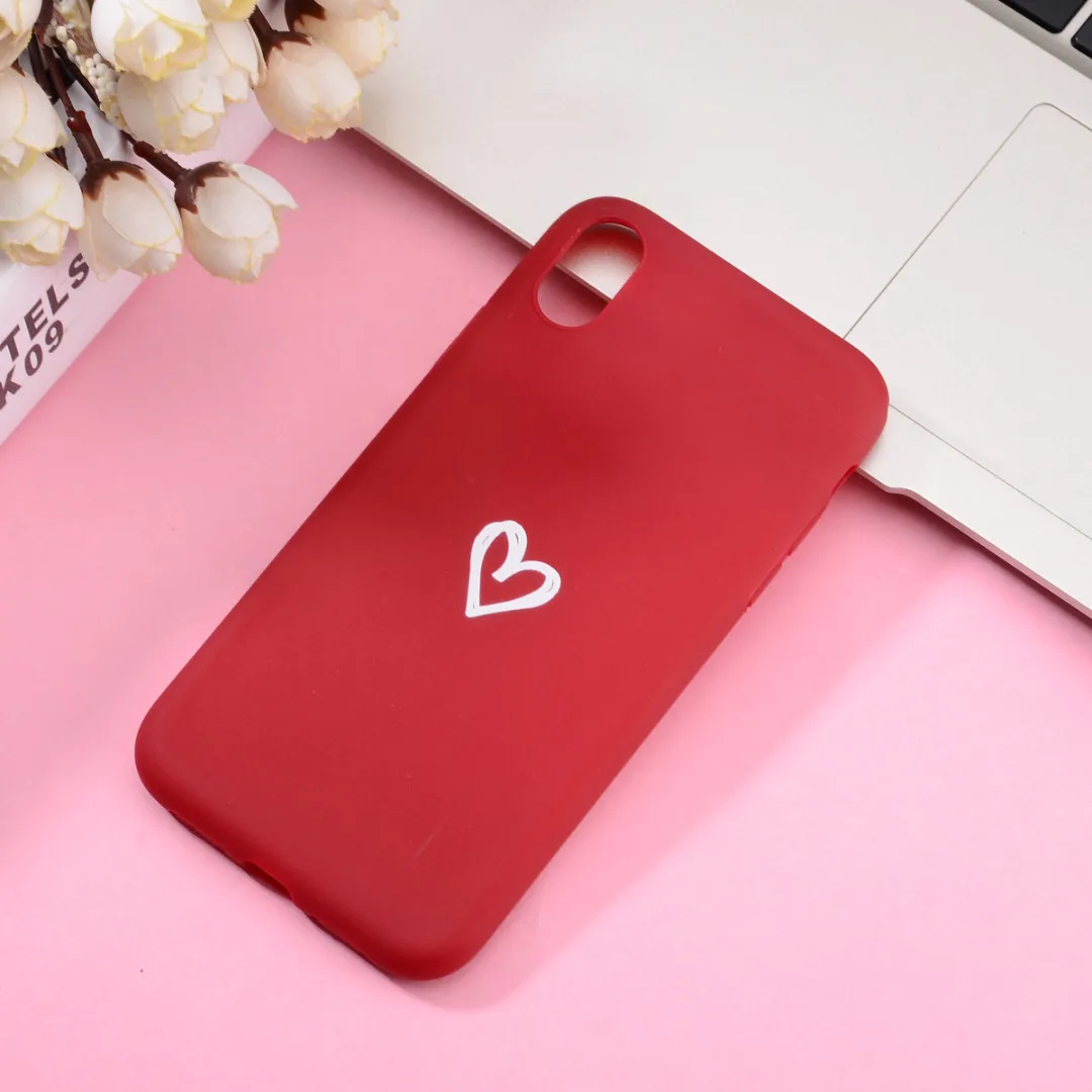 Чехол для телефона iphone XR X 6 s 7 8 plus милое простое любовное сердечко Ударопрочный