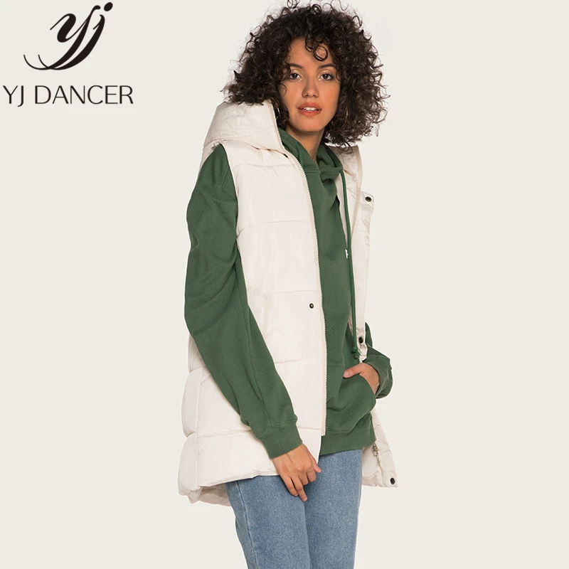 Женский Свободный жилет с капюшоном Повседневная тонкая хлопковая светильник