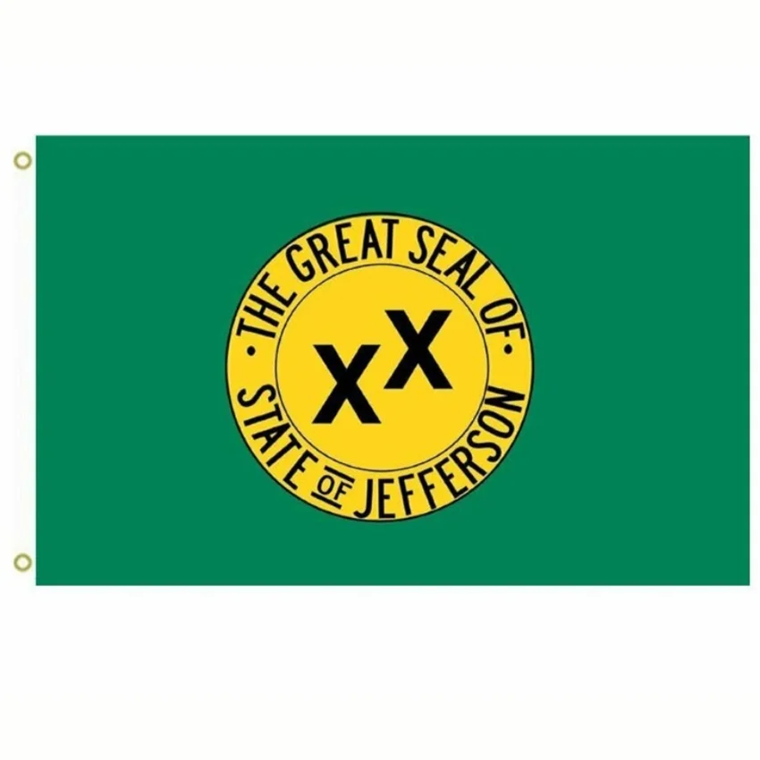

3x5 Ft The Great Seal of State of Jefferson Flag Sublimation Home Decoration Wall Hanging Durable Material Double Stitched