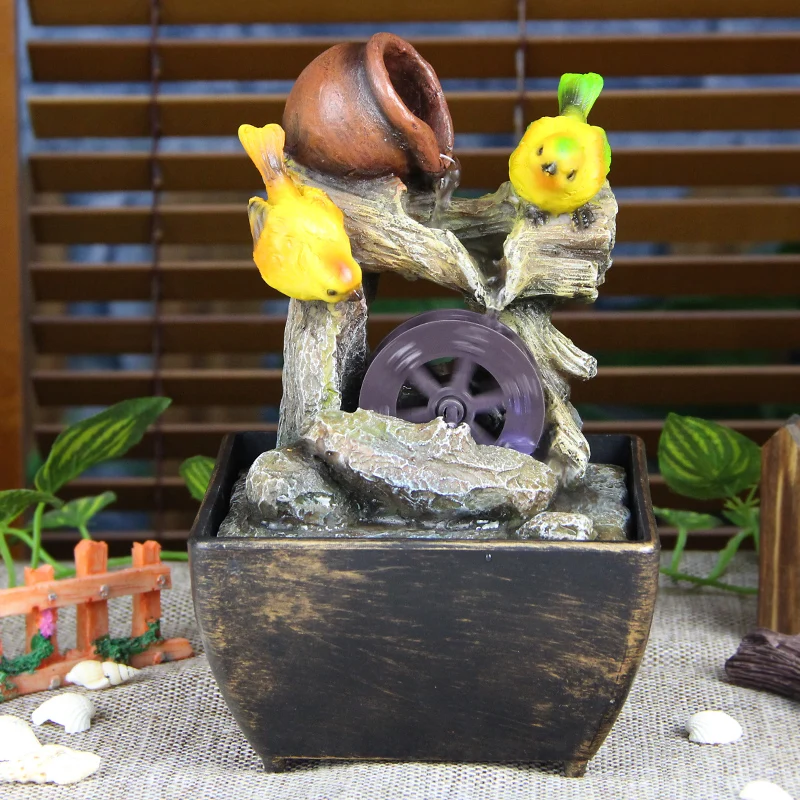110 В/220 креативный фонтан для воды Фэн-шуй украшение из смолы искусственный