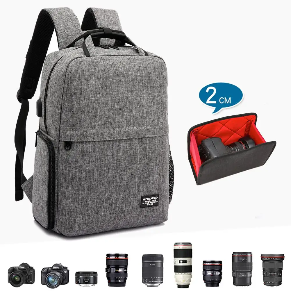 DSLR Камера рюкзак с 15 6 дюймов отделение для ноутбука Водонепроницаемый фотограф