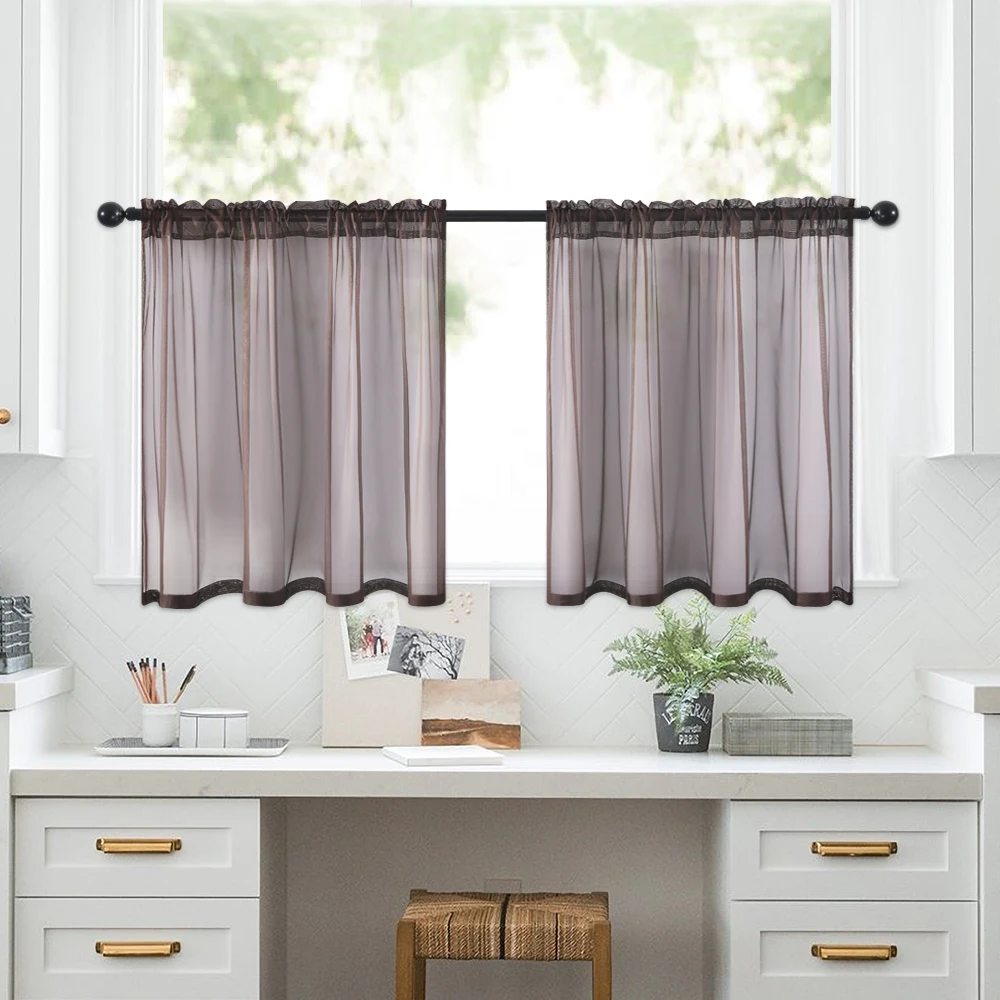 Кофейные прозрачные Занавески s для гостиной спальни кухни занавески двери окна