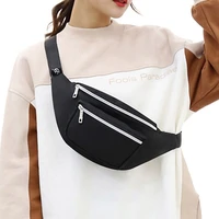 unisex nylon waist bag mobile phone holder purse double zipper chest handbag waist pack men women waterproof fanny packs