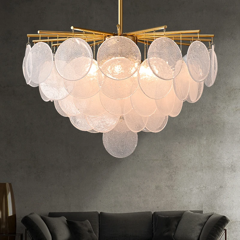 

FKL Nordic Chandelier Copper Round Bubble Glass Dining room Light Living room Bedroom Wind Chime Light Luxury Chandelier