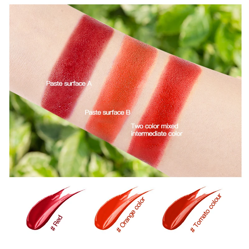 Три цвета одна трубка губная помада бархатная увлажняющая шелковистая