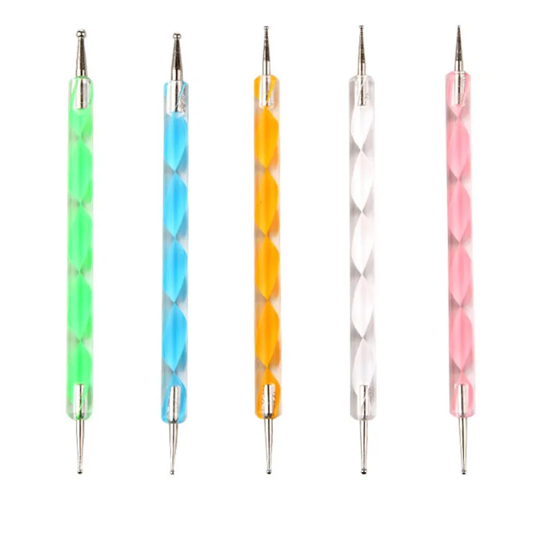 5 шт. 2 способа профессиональный дизайн ногтей точечная ручка пластиковая круглая