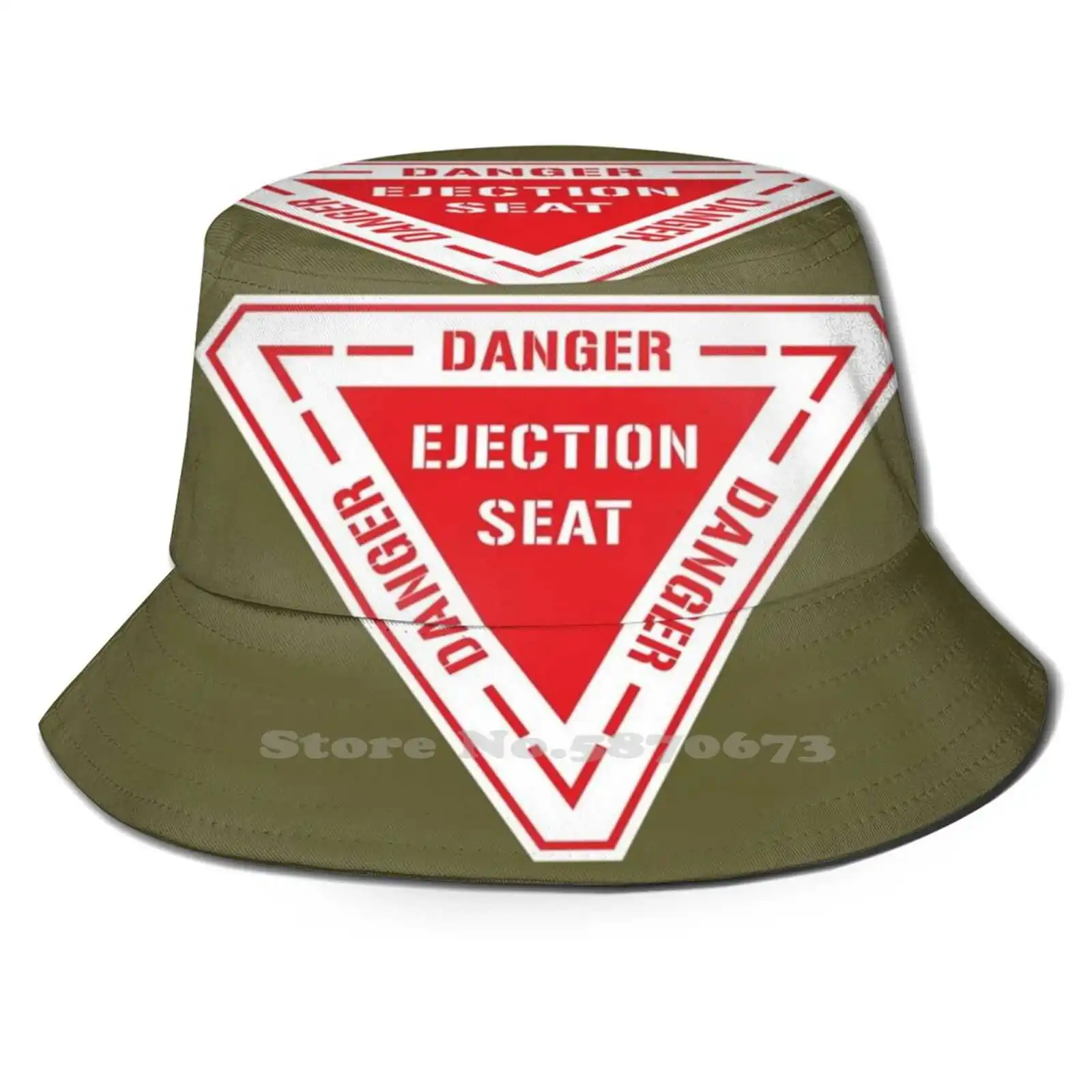 

Ejection Red Unisex Fisherman Hats Bucket Hats Air Jet Plane Fast Jet Raf Usaf Air Force Fighter Bomber Warning Sign Eject