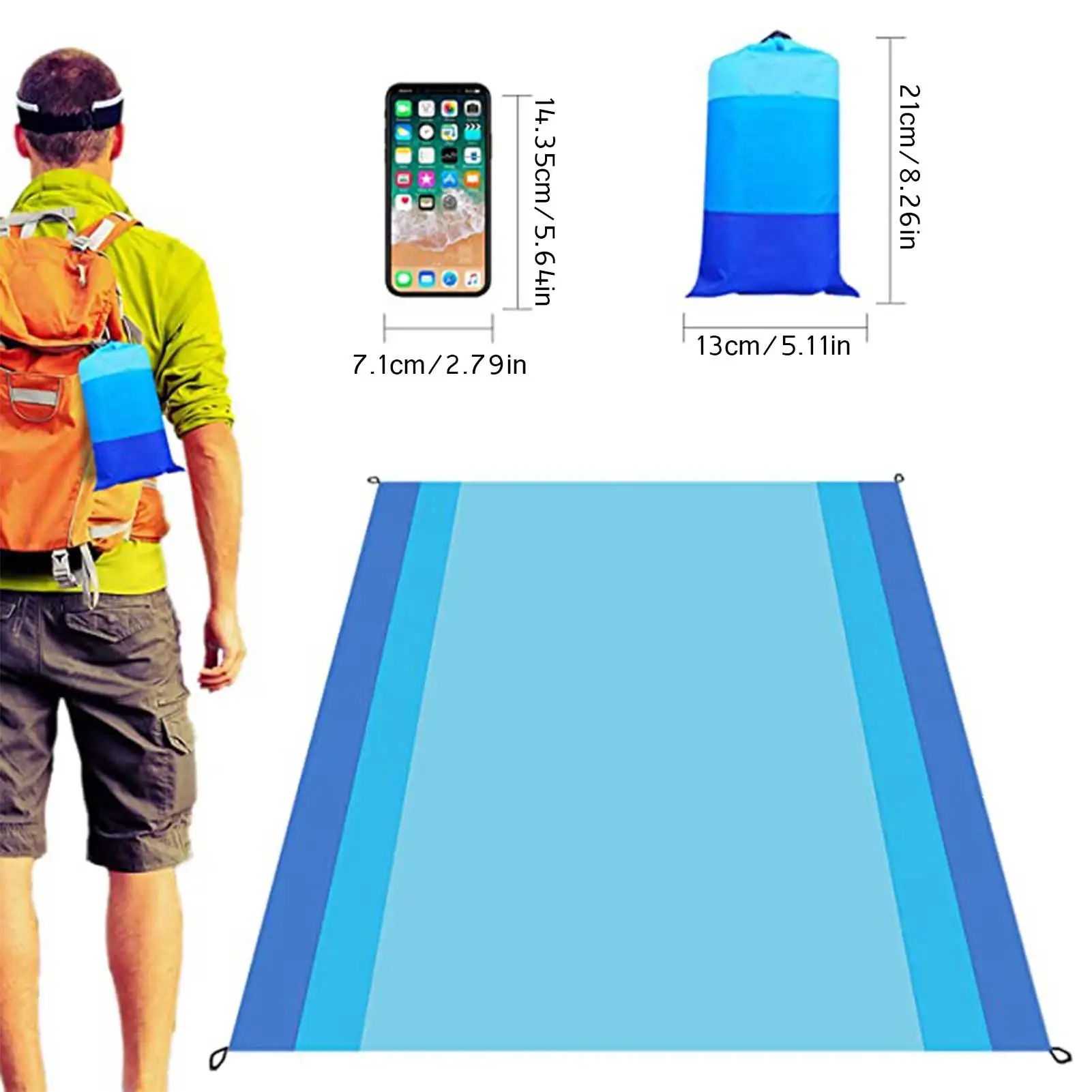 

Waterproof Large Beach Blanket Outdoor Portable Picnic Mat Camping Ground Mat Mattress Camping Camping Bed Sleeping Pad