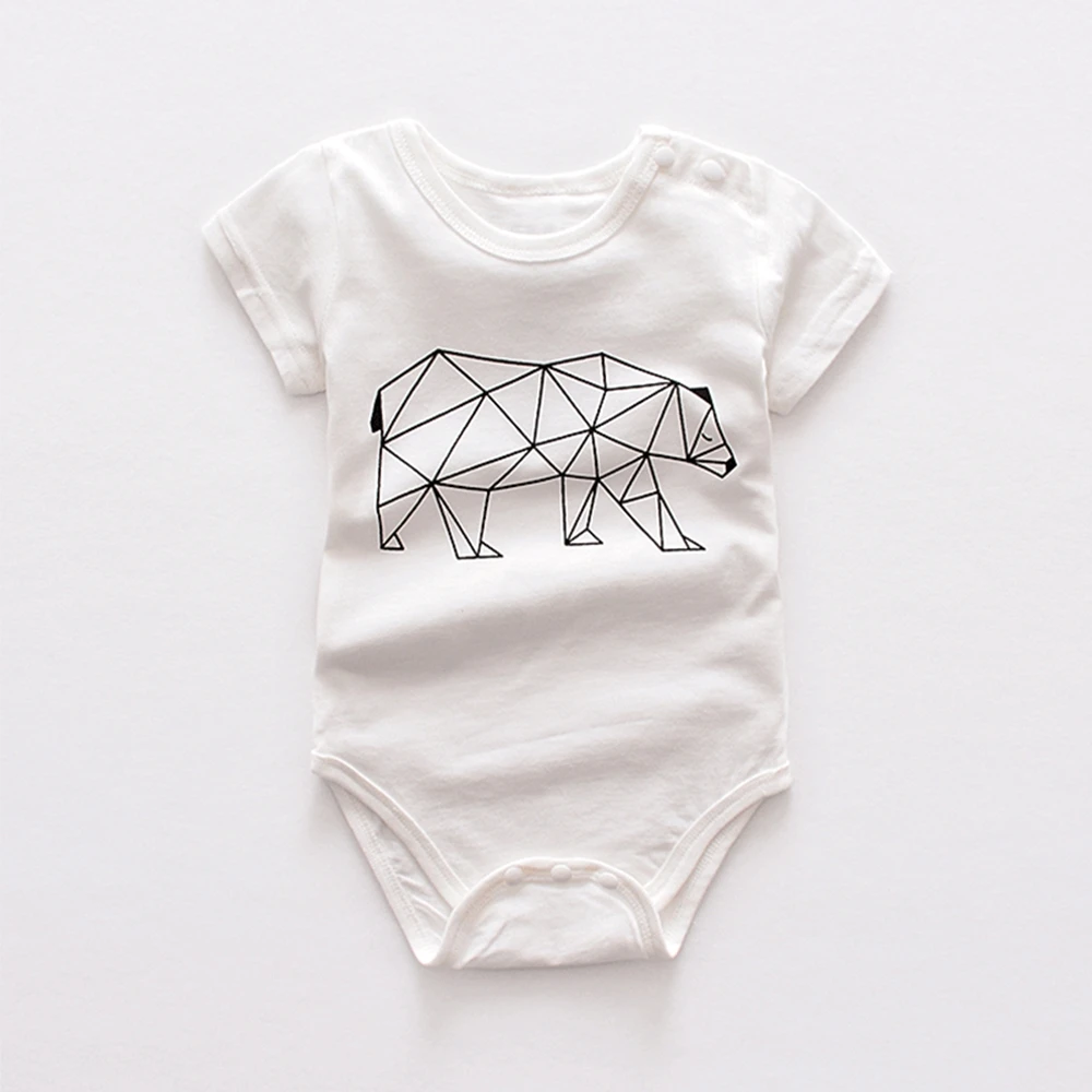 New Baby Rompers Short Sleeve Rabbit Printed Cotton Floral Overalls Newborn Clothes Roupas De Bebe Boys Girls Jumpsuit&clothing - Цвет: PYF0091