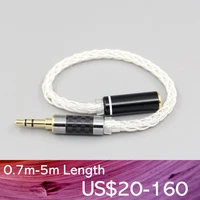 ln007465 various length plugs 8 cores pure 99 silver headphone earphone cable for 4 4mm xlr 6 5 3 5mm male to 2 5mm female