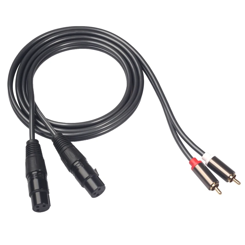 Dual Vrouwelijke Xlr Naar Rca Kabel, heavy Duty 2 Xlr Female Naar 2 Rca Male Patch Kabel Hifi Stereo Audio Aansluitkabel Draad