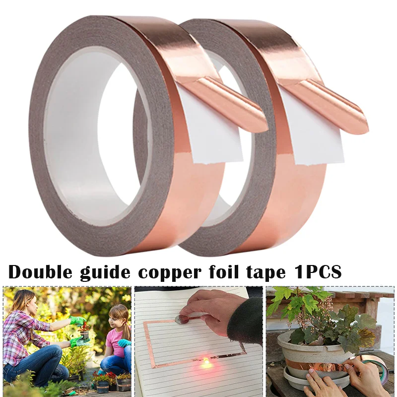 

30mm Waterproof Pure Copper Tape Self-Adhesive High Temperature Resistance Anti-Radiation Hand Tools xqmg Adhesives Sealers Tape
