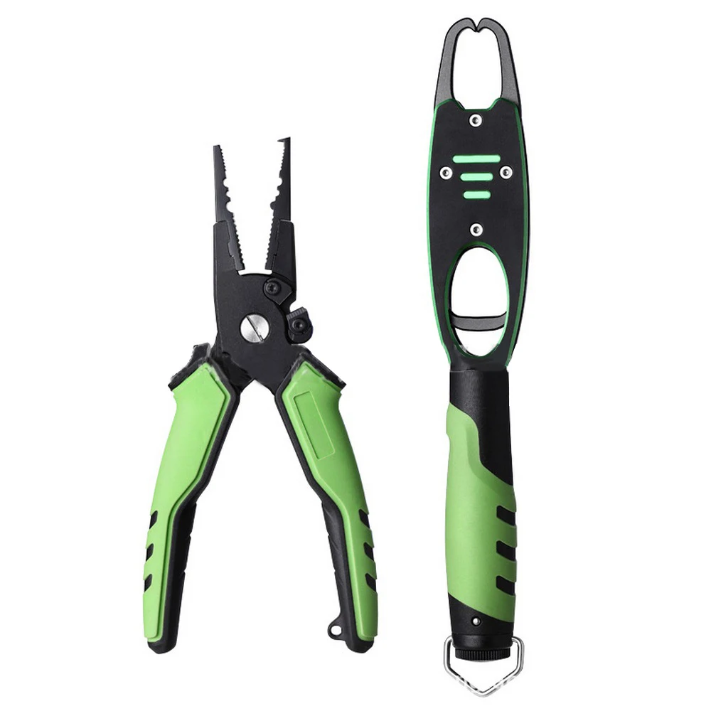 

Space Aluminum Fish Control Device Fishing Pliers Lip Lure Clamp Quality Durable Fish Grip Lip Tool with Scale 2Pcs