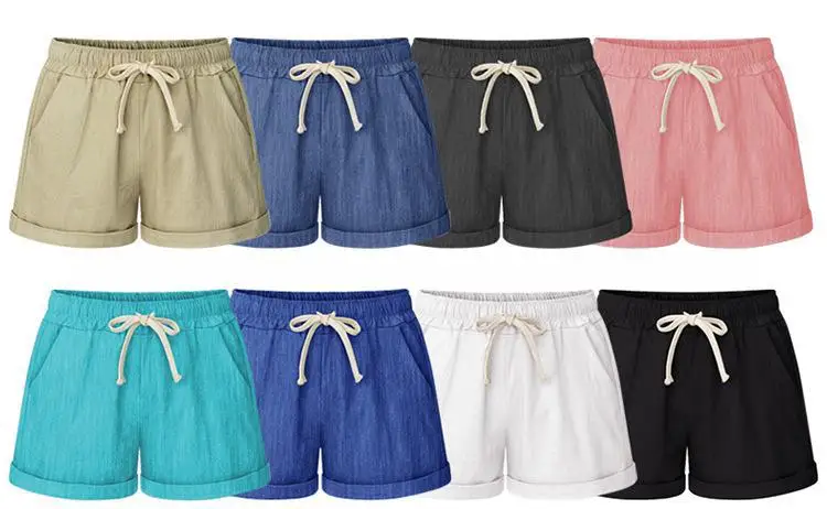 Летняя Повседневная 8 однотонная эластичная шнуровка пэчворк свободный хлопок