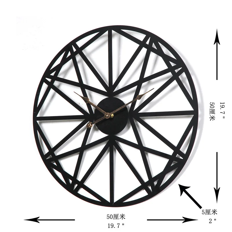 

NEW 50CM CREATIVE RETRO CIRCULAR WALL CLOCK HOUSEHOLD FIVE-POINTED STAR PATTERN IRON HANGING CLOCKS ROMAN NUMERALS SALE - BLACK