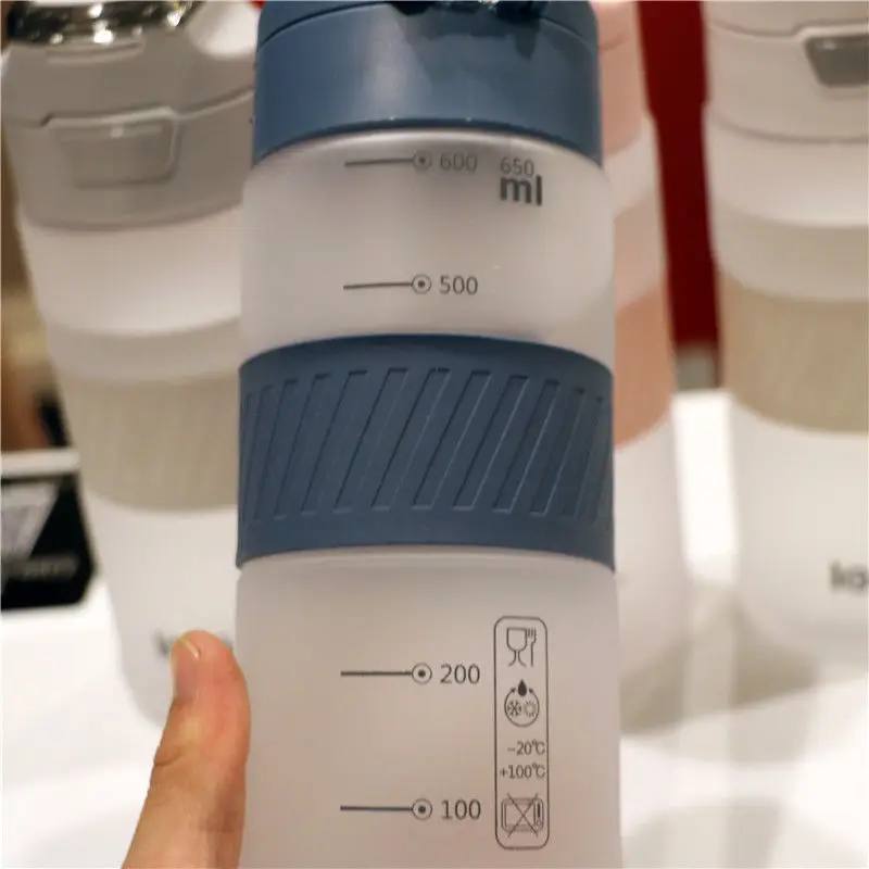 

Simple large capacity frosted plastic cup men's and women's sports kettle student spring cap water cup portable cup straight