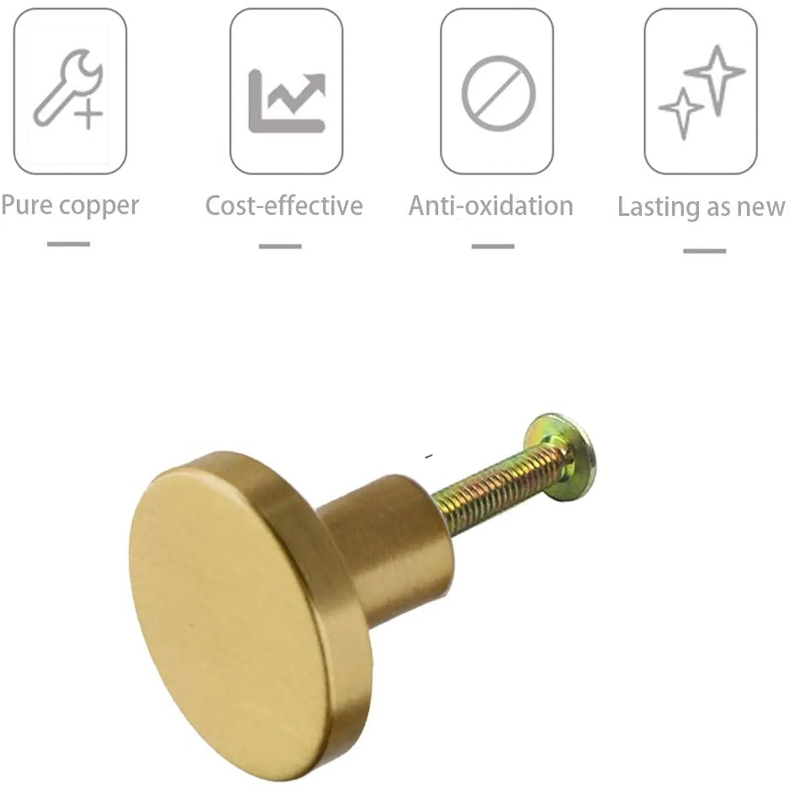 

4pcs Handles Brass Material 20mm * 25mm Cabinet Drawer Wardrobe Knobs Door Pull Kitchen Handle Furniture Hardware