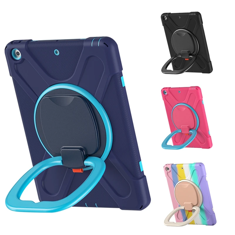 

For Ipad 10.2 2019/2020 Case, Shockproof Silicone Rugged Case,With Handle Grip, Kickstand