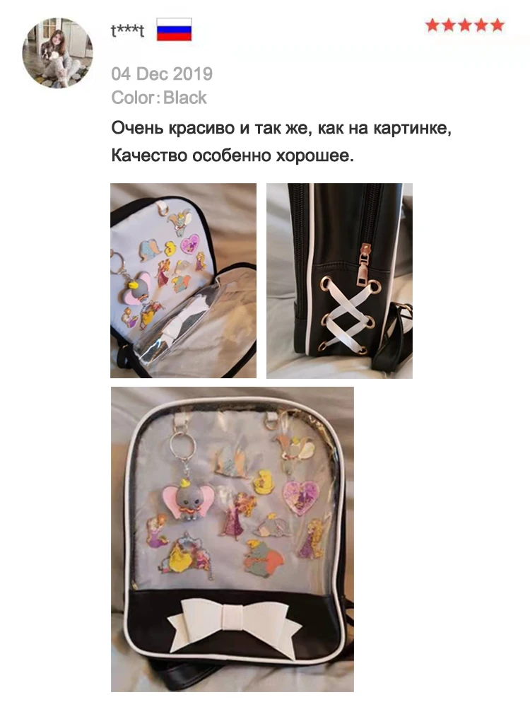 Прозрачный женский рюкзак с милым бантом, сумки для школы, мини-рюкзаки розового и черного цвета для девочек-подростков, модная сумка для книг