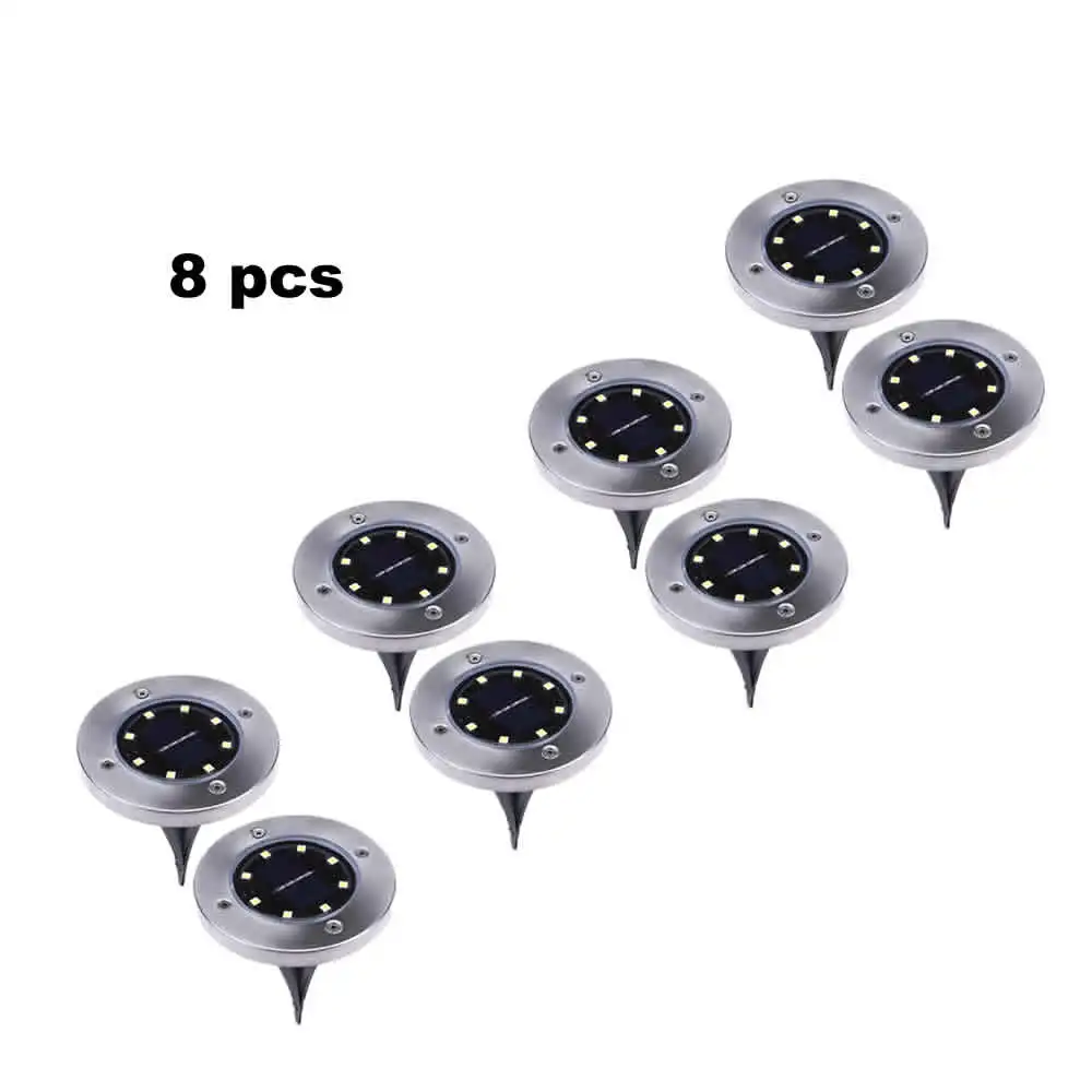 

2-8pcs 8 led Solar Path Lights 8 LED Solar Power Buried Light Ground Lamp Outdoor Path Way Garden Decking Underground Lamps smar