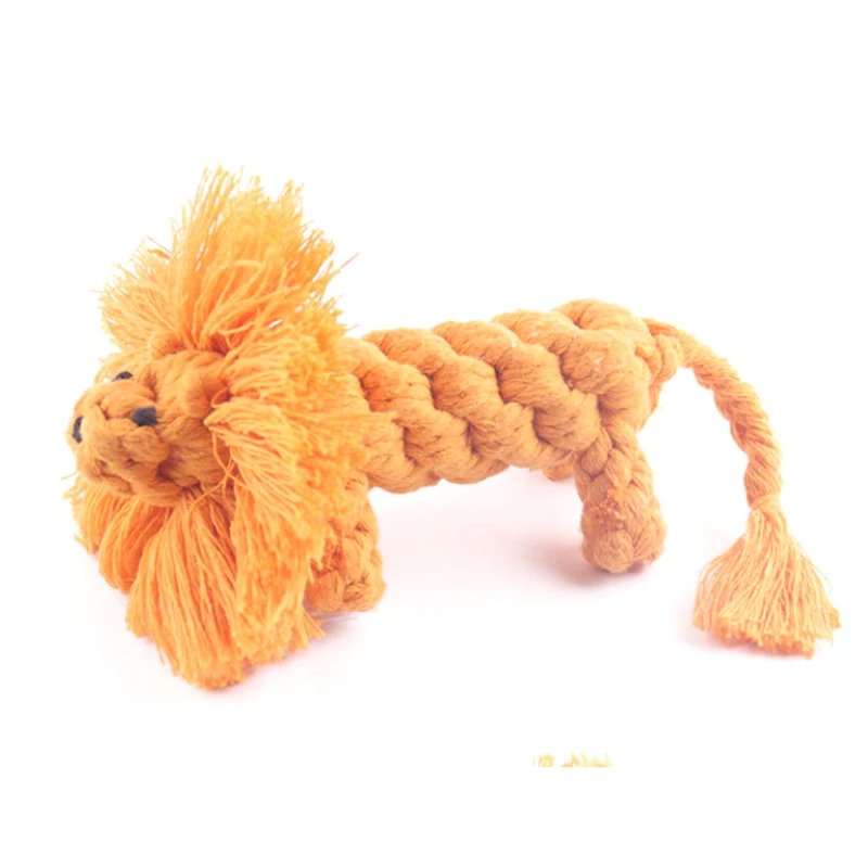 Жевательная игрушка в форме льва для собак Нетканая хлопковая веревка чистки