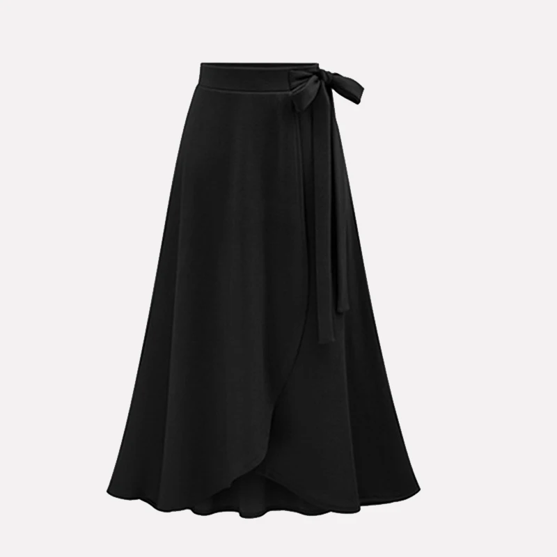 Chiffon Pink Ruffle Women's Long Skirt High Waist Bowtie Split Irregular Maxi Skirts Womens Spring Summer Office Clothes Women |