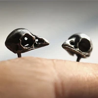 retro gothic crow head earrings punk personality mens silver color earrings trend mens motorcycle party jewelry accessories
