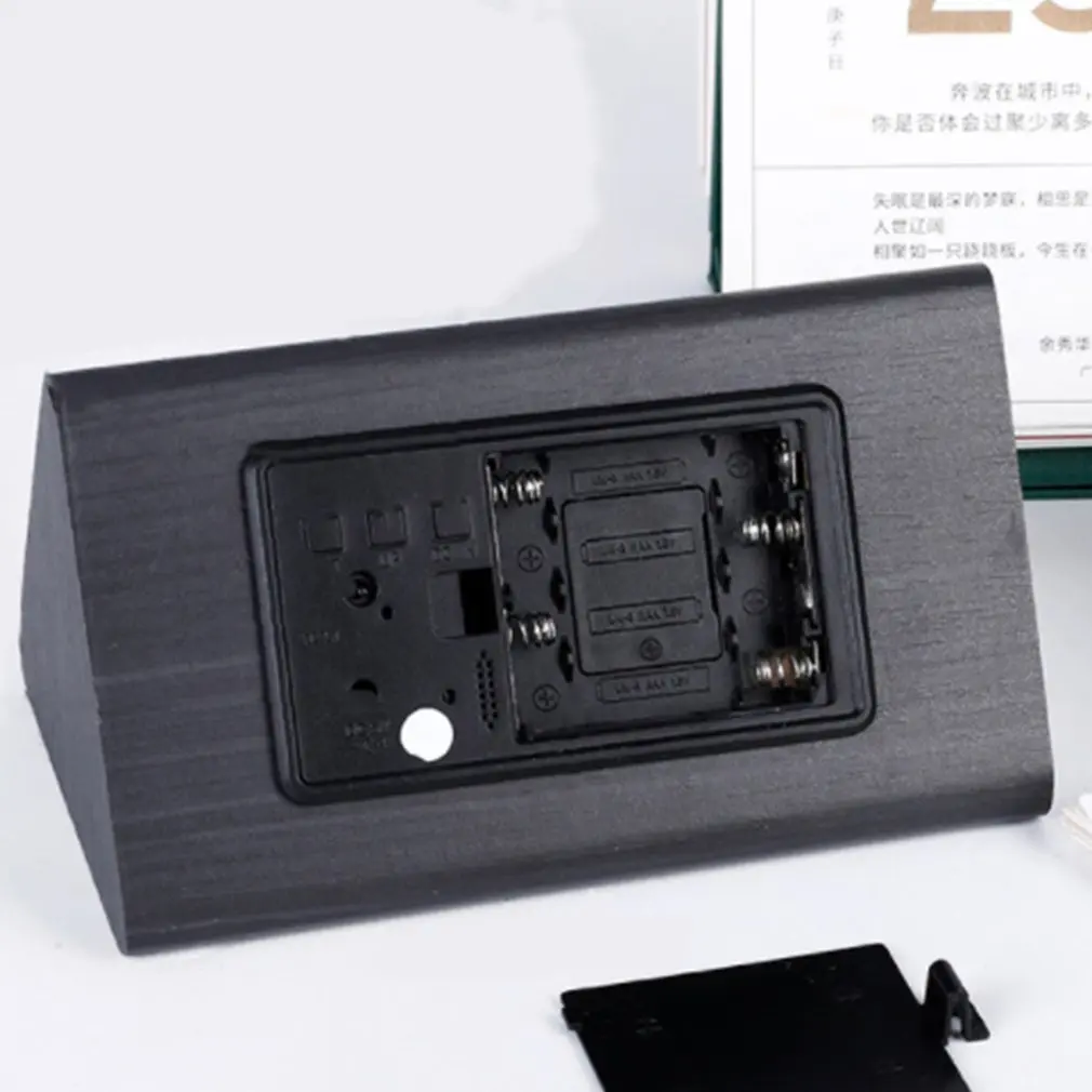 СВЕТОДИОДНЫЕ Деревянные треугольные электронные часы с ручной регулировкой