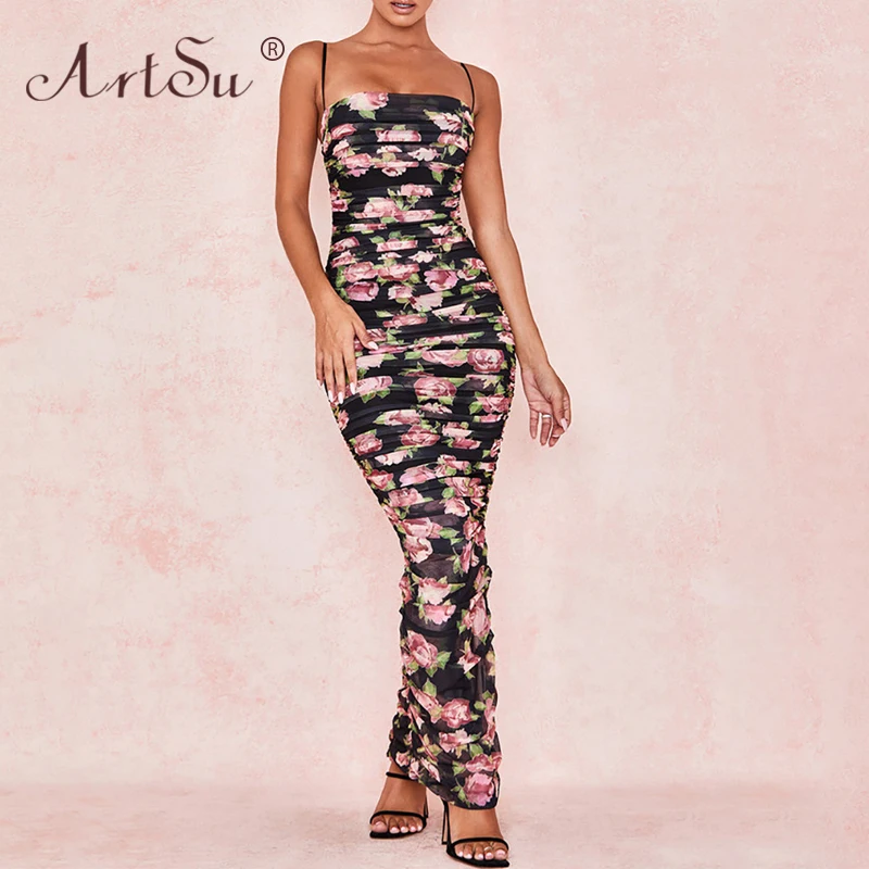 Арцу 2019 Новое винтажное Цветочное платье черное для вечеринки с открытыми